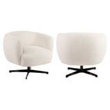 Richmond Interiors Estelle Beige Blockweave Swivel Lounge Chair
