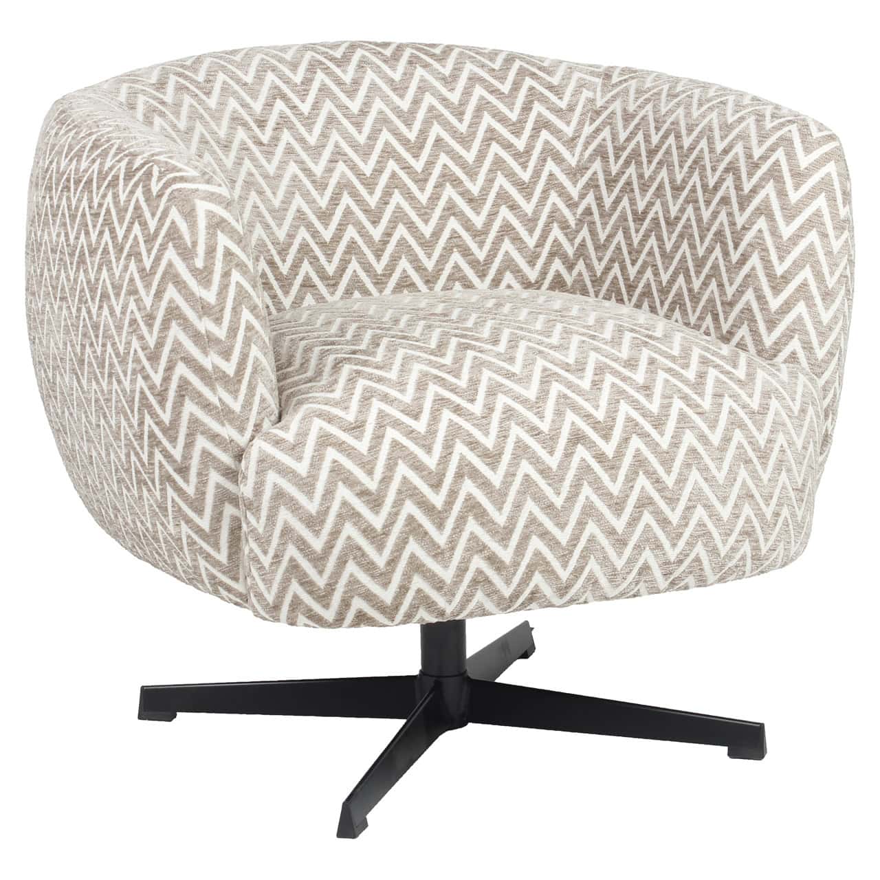 Richmond Interiors Estelle Sand Chevron Swivel Lounge Chair