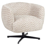 Richmond Interiors Estelle Sand Chevron Swivel Lounge Chair