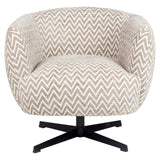 Richmond Interiors Estelle Sand Chevron Swivel Lounge Chair