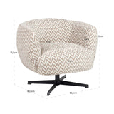 Richmond Interiors Estelle Sand Chevron Swivel Lounge Chair