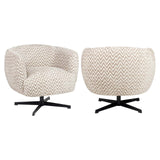 Richmond Interiors Estelle Sand Chevron Swivel Lounge Chair