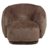 Richmond Interiors Negreslo Brown Fluffy Swivel Lounge Chair