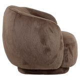 Richmond Interiors Negreslo Brown Fluffy Swivel Lounge Chair