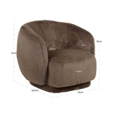 Richmond Interiors Negreslo Brown Fluffy Swivel Lounge Chair