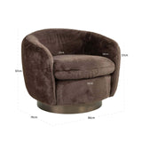 Richmond Interiors Colmar Chocolate Fluffy Swivel Lounge Chair