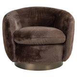 Richmond Interiors Colmar Chocolate Fluffy Swivel Lounge Chair