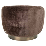 Richmond Interiors Colmar Chocolate Fluffy Swivel Lounge Chair