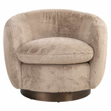 Richmond Interiors Colmar Khaki Fluffy Swivel Lounge Chair