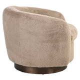 Richmond Interiors Colmar Khaki Fluffy Swivel Lounge Chair