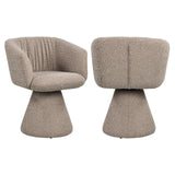 Richmond Interiors Madeline Mocca Chunky Swivel Dining Chair