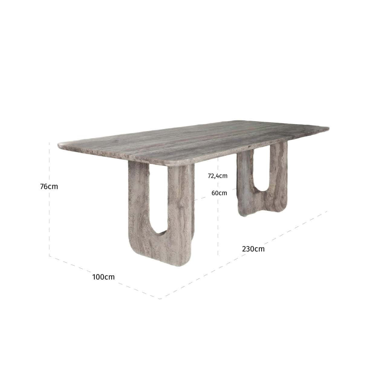 Richmond Interiors Westin Grey Travertine 230cm Dining Table