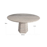 Richmond Interiors Westin Grey Travertine 135cm Round Dining Table