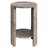 Richmond Interiors Westin Grey Travertine End Lamp Table