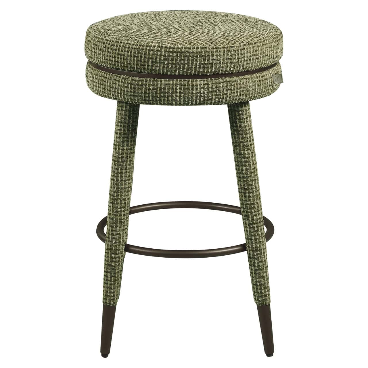 Richmond Interiors Tenashar Green Blockweave Swivel Counter Stool