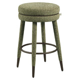 Richmond Interiors Tenashar Green Blockweave Swivel Counter Stool