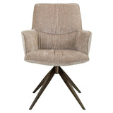 Richmond Interiors Chase Cream Blockweave Swivel Dining Chair