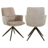 Richmond Interiors Chase Cream Blockweave Swivel Dining Chair