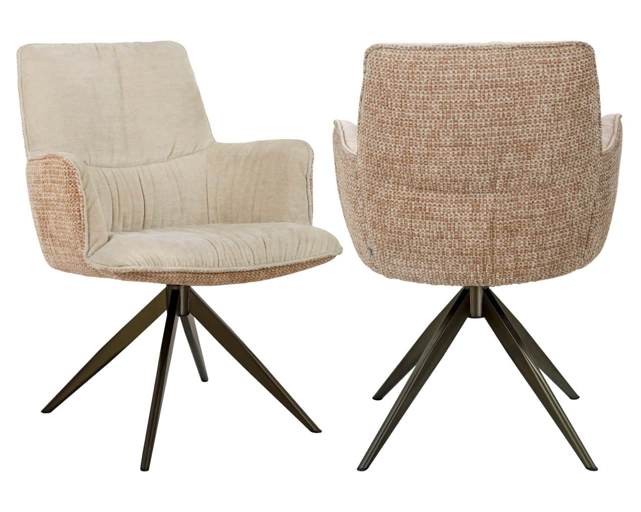 Richmond Interiors Chase Ginger Jacquard Swivel Dining Chair