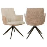 Richmond Interiors Chase Ginger Jacquard Swivel Dining Chair