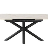 Regent 160-240cm White/Gold Swivel Ceramic Marble Extending Dining Table