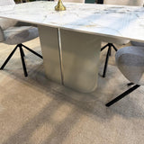 Sydney 160CM Ceramic Marble Ribbed Dining Table In 2 Colours