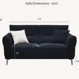 The Albany Luxury Black Boucle Fabric 2 Seater Sofa