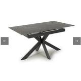 Regent 140-180cm Grey Ceramic Marble Centre Extending Dining Table