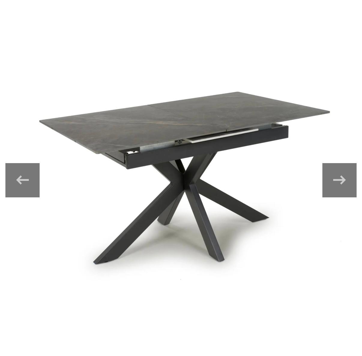 Regent 140-180cm Grey Ceramic Marble Centre Extending Dining Table