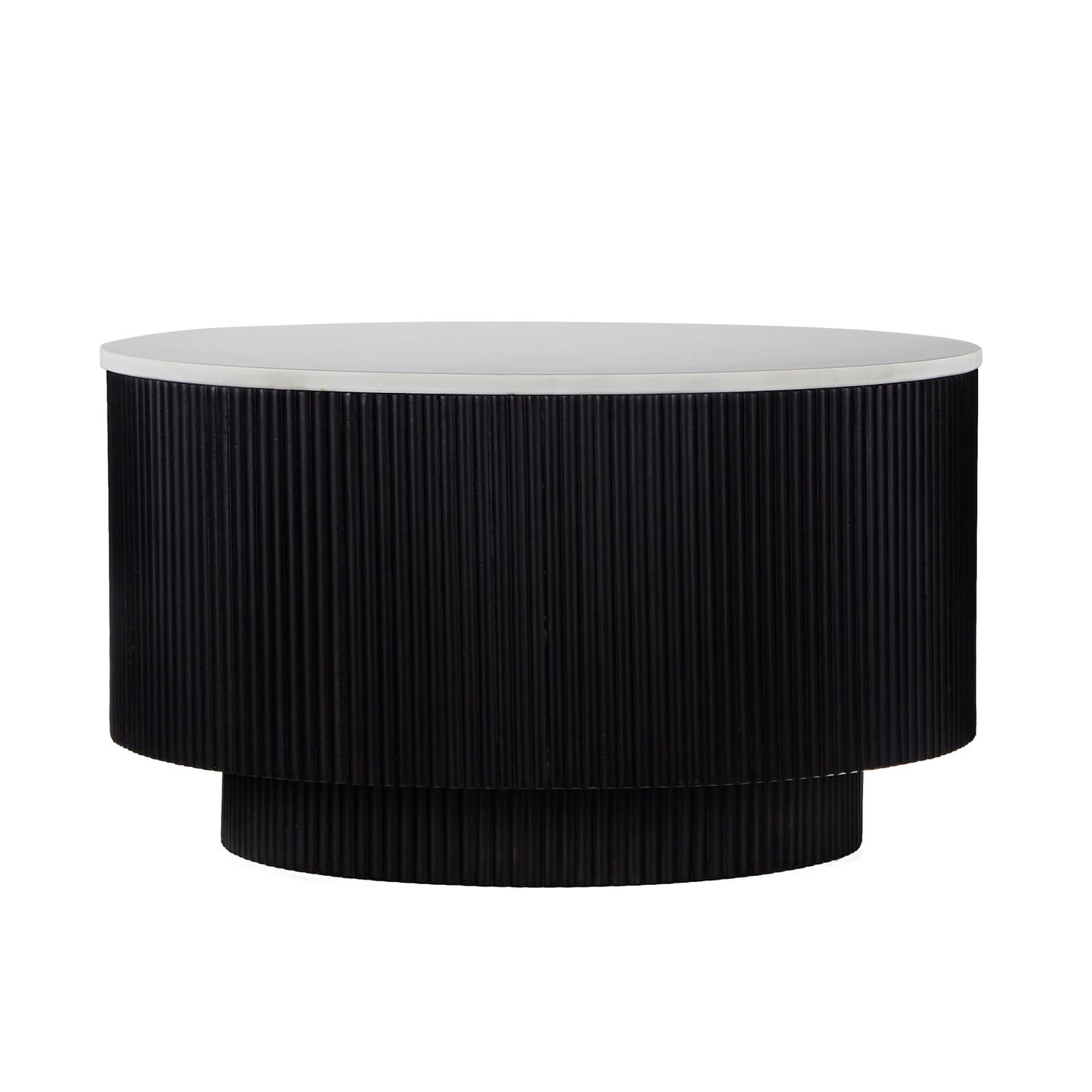 Lucerne Coffee Table Black Ribbed Fluted