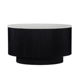 Lucerne Coffee Table Black Ribbed Fluted