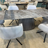 Monaco 160-240cm Grey Ceramic Marble Extending Dining Table