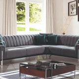 Bellisio Luxury Grey & Chrome Corner Sofa 250x250cm