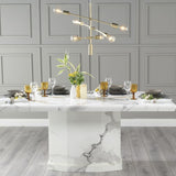 Amaro White Marble Dining Table - 200cm