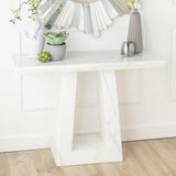 Romeo White Marble Console Table