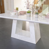 Romeo 160cm White Marble Dining Table