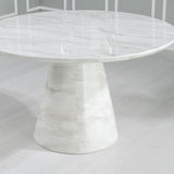 Riviera 130cm White Marble Round Dining Table