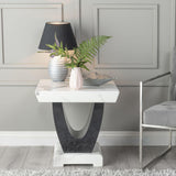 Omni White Marble Side Lamp Table
