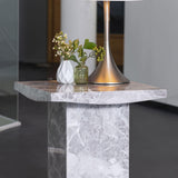 Anzara Square Grey Marble Lamp Table