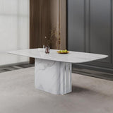 Valentini White Marble Dining Table - 220cm