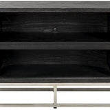 Blackbone Black Oak and Silver 4 Door TV Unit - 220cm-Belmont Interiors