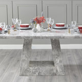 Harry Grey Marble Dining Table - 180cm