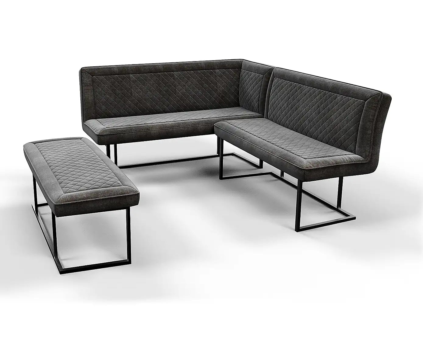 Nova Corner Velvet Bench - Left Hand Facing