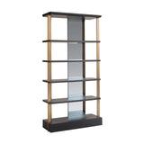 Richmond Interiors Rigley Black Oak Wood & Mirrored Display Unit