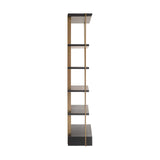 Richmond Interiors Rigley Black Oak Wood & Mirrored Display Unit