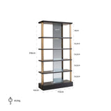 Richmond Interiors Rigley Black Oak Wood & Mirrored Display Unit