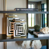 Richmond Interiors Rigley Black Oak Wood & Mirrored Display Unit