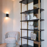 Richmond Interiors Rigley Black Oak Wood & Mirrored Display Unit