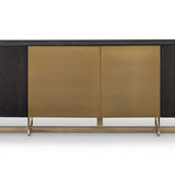 Richmond Interiors Dax Black Oak Wood & Gold Sideboard