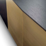 Richmond Interiors Dax Black Oak Wood & Gold Sideboard